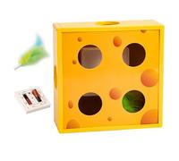 Cat Toy, Smart Cheese Machine - Automatic Cheese Box, Rotating Feathers in the Maze of Holes, Funny Cat Toy, Toy