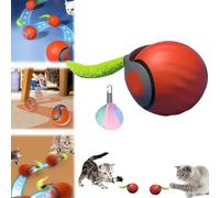 Cat Toy Speedy Tail 2.0,Interactive Cat Ball Toy for Indoor, Automatic Moving Toy Ball Speedy Tail 2.0 Cat Toy, Two Speed Adjustment, USB Rechargeable Smart Cat Toys (Orange)
