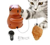Cat Toy Squirrel - Rechargeable Cat Toy Squirrel with Plush Tail - Moving Hangable with Suction Cup Hanger, Pet Supplies for Indoor Training Boredom Relief Activities