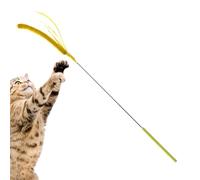 Cat Toy Stick - Grass Simulation with | Flexible Extra 50 cm | ABS Polyester Steel Wire Plush Play Stick Self-Entertainment Home Cats Kittens Interactive Training Green