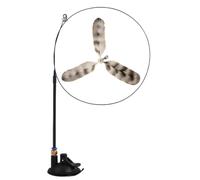 Cat Toy, Toy, Car Release Hands, Natural Bird Ball Suction Cup Toy, Realistic Colourful Feathers on the Wand with Self-Holding Suction Base for A