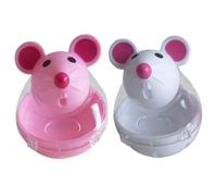 Cat Toy Treat Dispenser, Mouse Shape Treat Ball, Cat Food Feeding Station Mouse Tumbling Missing Feeding Ball, Interactive Slow Feeder, Transparent Snack Ball, Mice Feeder Ball 5 x 7 cm