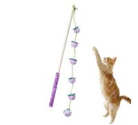 Cat Toy Wand 15.7 Inch Wooden Fruit-Shaped with Anti-Slip Handle