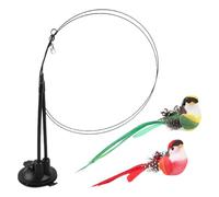Cat Toy Wand | Cat Suction Cup Toy - 2 in 1 with Removable Suction Cup and Splicing Bird for Puppies Agility Play Solitaire Relaxing Food Finding