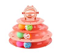 Cat Toy with Ball Tower,Cat Toy with Roller Ball Tower,Four Layer Turntable Cat Interactive Toy - Indoor Outdoor Cat Toy Practice Puzzle for Bored Kittens for Backyard, Living Room