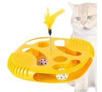 Cat Toy with Ball Track | Toy with Rolling Ball Track and Feathers for Cats | Kittens Enrichment Game, Home Indoor Training, Daily Entertainment and An