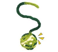 Cat Toy with Cord - With Bell Inside, Soft Handwoven Colourful Toy, Furry Cat Balls, For Play, Training, Exercise, Mental Stimulation, Scratching, Climbing, Floor Game at Home