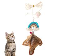 Cat Toy with Feathers, Feather Toys for Indoor Cats | Automatic Cat Rope Toy - Cat Toys on the Door, Cat Toys with Feathers for Indoors, Play