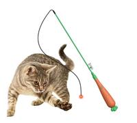 Cat Toy with Fishing Rod - Motion Fishing Pole with Light - Feeder with Carrot Handle for Employment, for Home , After Eating, Against Boredom, for Mental Promotion, Shl