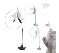 Cat Toy with Suction Cup | 4 x Cat Stick | Interactive Pet Toy Suitable for All Breeds for Indoor Fun and Stress Reduction