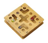 Cat Toy - Wooden | Scratching Box - Interactive Cat Enrichment Toy - Intelligence Toy with 2 Bells for House Cats, Claw Care Scratching Board Function, Wooden Box for Activity for Kittens