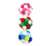 Cat Toys | 3 Piece Interactive Chew & Play Toys - Balls & Furry with Built-in Bell for Cats | For Training Stimulation Indoor Outdoor Small Animals G