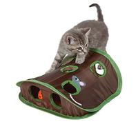 Cat Toys, 9 Holes Interactive Indoor Mouse Hunt with Bell Ball of Kittens, Collapsible Interactive Intelligence Play Toy Fantastic for Kitten Cat
