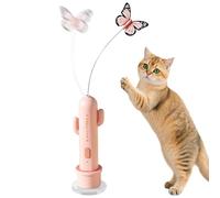 Cat Toys, Detachable Interactive Play Teaser, Cat Toy with 360°Electric Rotating Butterfly, Powerful Suction Cup, Rechargeable Automatic Toys, Stimulating Kitty