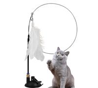 Cat Toys Feather Toy,Auto Interactive Cat Toys With Bell | Self-Holding Suction Base Indoor Dancing Playing Toy For Kitten