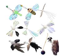 Cat Toys - Feather Wand Toys for Cats and Kittens, Cat Wand Toy for Cats of Various Types | Cat Toy, Plush Cat Toy, Replacement Head, Toys