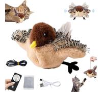 Cat Toys Flapping Bird, Interactive Cat Toy for Indoor Cats Adult, Flappy Squeak Melody Chaser Bird Catnip Toys for Cats to Play Alone, Rechargeable, Touch Activated with Remote Control