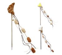 Cat Toys For Indoor Cats, Interactive Kitten Fishing Pole Toy With Bell For Boredom And Exercise, Reaction Training Aid For All Breed Sizes, 3 Pieces
