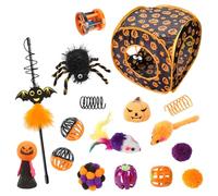 Cat Toys for Kittens, Halloween Themed Toy Set, Cat Play Tunnel, Interactive Toys for Small Pets, Naps and Play Time