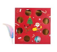 Cat Toys Interactive For Indoor Cats Automatic Feather Cat Toy Whack A Mo-le Cat Toy Rotation In Multi Holes Maze Cat Toy Box With Holes Smart Teaser Toy For Indoor Cats Exercise Entertainment Hunt