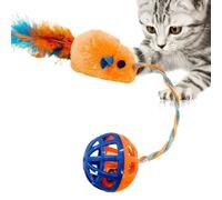 Cat Toys, Interactive Indoor Cat Mice Toys with Bell, Realistic Plush Mice Cat Toy, Soft Mice Toys with Feather Tail, Toy Gift for Cat and Kitty