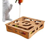 Cat Toys Interactive - Kitten Balls Stimulation Mental Box - Wooden Interactive Funny Boredom Relieving Maze Box Play Enrichment Supplies for Indoor Cats Kittens