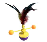 Cat Toys - Interactive Teaser, Teaser For Kitten Boredom Enrichment | Tumbling Stimulating Cat Toys With Feathers | Puzzle Treat Dispense Bounce Roll Bat Swat Scratch Climbing Tower