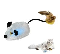 Cat Toys Mice For Indoor Cats, Automatic Electric Cat LED Sound Mice Toys, Kitten Boredom Exerciser, Chasing Exercise Game With Feather Tail, Rechargeable For Playing