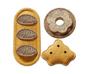 Cat Toys - Pack of 3 Cat Loofah Sponges in Bread Shape for Chewing, Cleaning Support, Internal Enrichment and Training for Puppies of All L