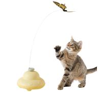 Cat Toys- Replacement Cat Toy | Pieces Natural Toy| Interactive Teaser Wand Attachments, With Bell And Elastic Hanging String| Butterfly - Electric Teaser Wan