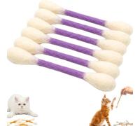 Cat Toys with Catnip 6piece Set Giant Indoor Cat Chew Stick Interactive Cute Cats Toy Relieves Boredom Kitty Kicker Play Lover Gift Accessories (Purple)
