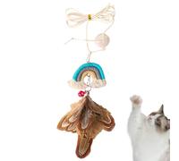 Cat Toys with Feathers - Door Frame Interactive Cat Toy, Feather Teaser Wand, Retractable Play Feature, Attracts Kittens and Cats, Safe and Durable Material, Fun Exercise Accessory | Entertainment