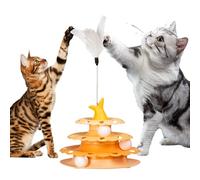 Cat Track Balls - Pet Cat Turntable With Teaser Stick | Smart Toy Ball,Automatic Fast Move On Carpet | Interactive Toy Roller Ball Tower For Chasing Exercising Indoor Play Pet Supplies