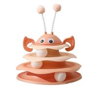 Cat Track Toy,Kitty Toys Roller,3- Tower with 9 Removable Balls,Interactive Cat Toy, DIY Toy for Mental Physical Exercise - Medium Size yzG795 (D, 26.5x24x24cm)