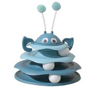 Cat Track Toy,Kitty Toys Roller,3- Tower with 9 Removable Balls,Interactive Cat Toy, DIY Toy for Mental Physical Exercise - Medium Size yzG795 (C, 26.5x24x24cm)