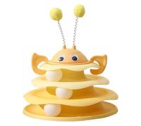 Cat Track Toy,Kitty Toys Roller,3- Tower with 9 Removable Balls,Interactive Cat Toy, DIY Toy for Mental Physical Exercise - Medium Size yzG795 (B, 26.5x24x24cm)