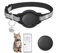 Cat Tracker Android - Real Time GPS Cat Tracker Collar - No Monthly Fee - (Android Only) Works with Google Find Hub - GPS Reflective Cats Collar Tracking Device (1 Pack)