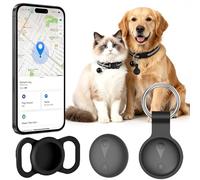 Cat Tracker Collar, Dog Tracker, Cat Tracke-r Compatible with iOS and Android, Real-Time Tracking No Monthly Fee, IP67 Waterproof Long Battery Life Smart Pet Tracke-r for Outdoor Adventures, Black