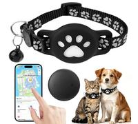Cat Tracker Collar, Dog Tracker No Monthly Fee, Cat Track-er Compatible with iOS and Android, Real Time GPS Dog Ca t Track-er, IPX6 Waterproof Stretchy C at GPS Tracking Device for Kittens and Puppies