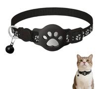 Cat Tracker Collar For Small Cats, Cat GPS Tracker No Monthly Fee, No SIM, Pet Tracker Works, Waterproof Reflective Collar, Android iOS Compatible, Long Battery, Anti-Lost Feline Locator (A)