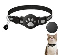 Cat Tracker Collar For Small Cats, Cat GPS Tracker No Monthly Fee, No SIM, Pet Tracker Works, Waterproof Reflective Collar, Android iOS Compatible, Long Battery, Anti-Lost Feline Locator (E)