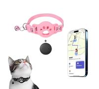 Cat Tracker Collar for Small Cats, Real Time Cat GPS Tracker No Monthly Fee, No SIM Required, Pet Tracker for Cats Works (Only Android),Collar + tracker (H)