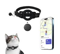 Cat Tracker Collar for Small Cats, Real Time Cat GPS Tracker No Monthly Fee, No SIM Required, Pet Tracker for Cats Works (Only Android),Collar + tracker (J)