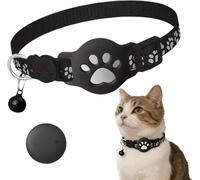 Cat Tracker Collar for Small Cats, Real Time Cat GPS Tracker No Monthly Fee, No SIM Required, Pet Tracker for Cats Works with Find My Device (Black)