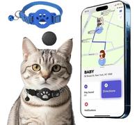 Cat Tracker Collar for Small Cats, Real Time Cat GPS Tracker No Monthly Fee, No SIM Required, Pet Tracker for Cats Works (Only Android),Collar + tracker (F)