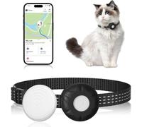 Cat Tracker Collar,No Monthly Fee Tracking Pet Collar with Finder Tag,Compatible with Apple Find My(iOS Only),Breakaway Tractive Design with Reflective Pattern & Bell