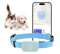 Cat Tracker, Dog Tracker, Pet GPS Tracker for Dogs and Cats with No Monthly Fees for Location Tracking, Compatible with iOS/Android, Global Tracking Device for All Dogs and All Collars (Blue)