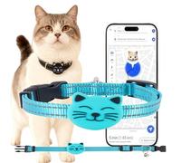 Cat Tracker/Dog Tracker With No Monthly Fees Compatible iOS/Android,Mini Dog GPS Tracker UK With Luggage Tracking (Light Blue)