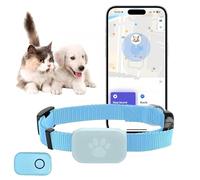 Cat Tracker, GPS Cat Tracker Collar, Gps Collar for Small Cats & Kittens, Dog Tracker, Pet Tracker, No Monthly Fee, Compatible with Apple Find (iOS/Android compatible) (Sky Blue)