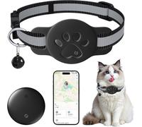 Cat Tracker, GPS Tracker for Cats (Android only), Cat Location Tracker with Holder, No Monthly Fee, Compatible with Apple Airtag Find My,Anti-Lost Tracking Device for Pets, Bags,BLACK